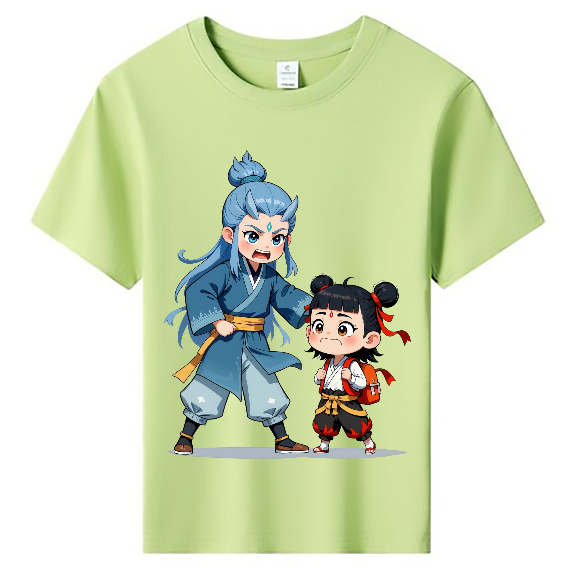 （画像用） Ne Zha 2 ナタ 魔童の大暴れ 綿100％キッズTシャツ（フロントプリント）